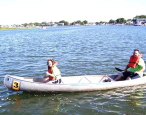 A boat actively racing